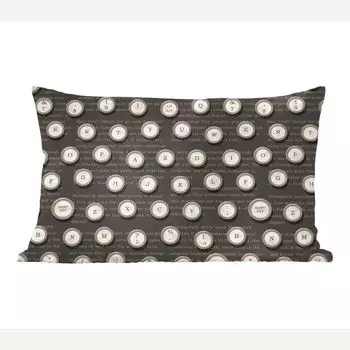MuchoWow Декоративная подушка Диванная подушка Декоративная подушка для гостиной 60 x 40 см Узор - Пишущая машинка - Буквы - 1920-е годы - Чехлы на подушки - Декоративные чехлы на подушки - Декоративные наволочки