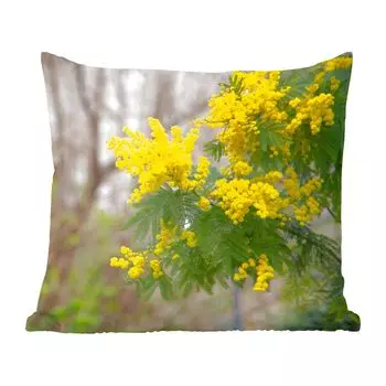 MuchoWow Декоративная подушка Диванная подушка Декоративная подушка для гостиной 50 x 50 см Изящный цветок мимозы - Чехлы на подушки - Украшение - Спальня