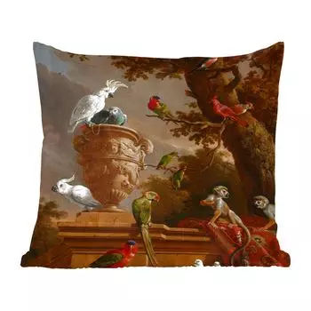 MuchoWow Декоративная подушка Диванная подушка Декоративная подушка для гостиной 50 x 50 см Зверинец - Картина Мельхиора д'Хондекутера - Чехлы на подушки - Украшение - Спальня