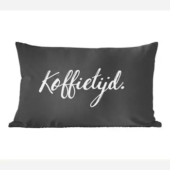 MuchoWow Декоративная подушка Диванная подушка Декоративная подушка для гостиной 50 x 30 см Цитаты - Пословицы - Кофе - Чехлы на диванные подушки - без наполнителя