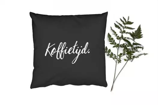 MuchoWow Декоративная подушка Диванная подушка Декоративная подушка для гостиной 50 x 50 см Цитаты - Пословицы - Кофе - Чехлы на подушки - Украшение - Спальня