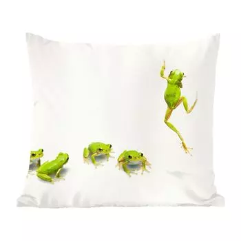 MuchoWow Декоративная подушка Диванная подушка Декоративная подушка для гостиной 45 x 45 см Лягушка - Животные - Зеленый - Чехлы на подушки - Декоративные наволочки - Декоративные наволочки