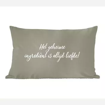 MuchoWow Декоративная подушка Диванная подушка Декоративная подушка для гостиной 60 x 40 см Пословицы – Любовь – Цитаты – Секретный ингредиент – это всегда любовь! - Чехлы на подушки - Декоративные чехлы на подушки - Декоративные чехлы на подушк...