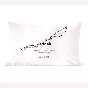 MuchoWow Декоративная подушка Диванная подушка Декоративная подушка для гостиной 60 x 40 см Формула 1 - Джидда - Гоночная трасса - Чехлы для подушек - Декоративные чехлы для подушек - Декоративные чехлы для подушек