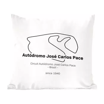 MuchoWow Декоративная подушка Диванная подушка Декоративная подушка для гостиной 45 x 45 см Формула 1 - Бразилия - Гоночная трасса - Чехлы для подушек - Декоративные чехлы для подушек - Декоративные чехлы для подушек
