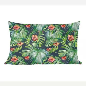 MuchoWow Декоративная подушка Диванная подушка Декоративная подушка для гостиной 50 x 30 см Монстера - Джунгли - Листья - Чехлы на диванные подушки - без наполнителя