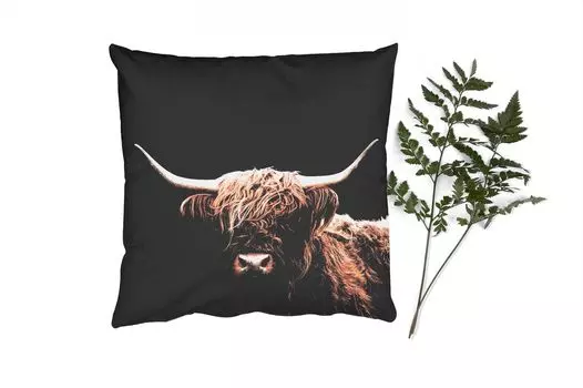 MuchoWow Декоративная подушка Диванная подушка Декоративная подушка для гостиной 50 x 50 см Шотландский горец - Черный - Рог - Чехлы на подушки - Украшение - Спальня