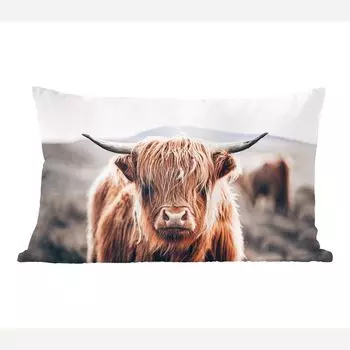 MuchoWow Декоративная подушка Диванная подушка Декоративная подушка для гостиной 60 x 40 см Шотландский горец - Гора - Рог - Чехлы для подушек - Декоративные чехлы для подушек - Декоративные чехлы для подушек