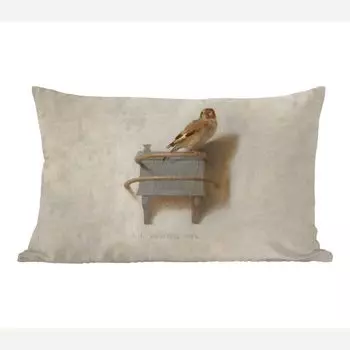 MuchoWow Декоративная подушка Диванная подушка Декоративная подушка для гостиной 60 x 40 см Щегл - Живопись - Фабрициус - Старый мастер - Чехлы на подушки - Декоративные чехлы на подушки - Декоративные наволочки, мультиколор