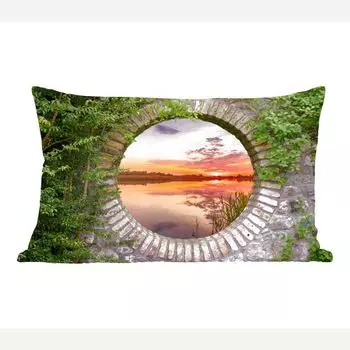 MuchoWow Декоративная подушка Диванная подушка Декоративная подушка для гостиной 60 x 40 см Море - Закат - Вид - Чехлы для подушек - Декоративные чехлы для подушек - Декоративные чехлы для подушек