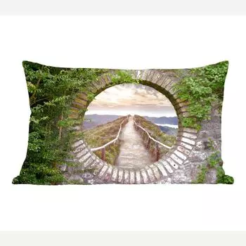 MuchoWow Декоративная подушка Диванная подушка Декоративная подушка для гостиной 60 x 40 см Мост - Море - Вид - Лето - Чехлы для подушек - Декоративные чехлы для подушек - Декоративные чехлы для подушек