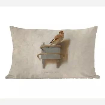 MuchoWow Декоративная подушка Диванная подушка Декоративная подушка для гостиной 60 x 40 см Щегл - Живопись - Фабрициус - Старый мастер - Чехлы на подушки - Декоративные чехлы на подушки - Декоративные наволочки, мультиколор