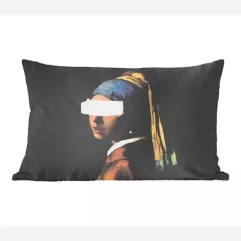 MuchoWow Декоративная подушка Диванная подушка Декоративная подушка для гостиной 50 x 30 см Девушка с жемчужной сережкой - Вермеер - Картина - Чехлы на диванные подушки - без наполнителя