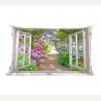 MuchoWow Декоративная подушка Диванная подушка Декоративная подушка для гостиной 60 x 40 см Гортензия - Прозрачный - Цветы - Лето - Фиолетовый - Дорожка - Чехлы для подушек - Декоративные чехлы для подушек - Декоративные чехлы для подушек