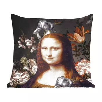 MuchoWow Декоративная подушка Диванная подушка Декоративная подушка для гостиной 45 x 45 см Мона Лиза - Цветы - Старые мастера - Чехлы на подушки - Декоративные наволочки - Декоративные наволочки