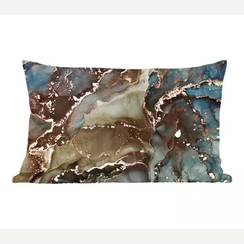 MuchoWow Декоративная подушка Диванная подушка Декоративная подушка для гостиной 50 x 30 см Мрамор - Золото - Зеленый - Чехлы на диванные подушки - без наполнителя