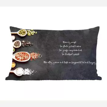 MuchoWow Декоративная подушка Диванная подушка Декоративная подушка для гостиной 60 x 40 см Цитаты - Пословицы - Мамины рецепты - Кухня - Чехлы на подушки - Декоративные чехлы на подушки - Декоративные чехлы на подушки