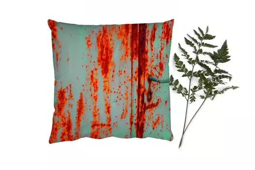 MuchoWow Декоративная подушка Диванная подушка Декоративная подушка для гостиной 60 x 60 см Ржавчина - Железо - Промышленное производство - Чехлы на подушки - Хлопчатобумажная ткань - Декоративные наволочки