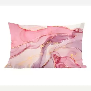 MuchoWow Декоративная подушка Диванная подушка Декоративная подушка для гостиной 50 x 30 см Золото - Мрамор - Розовый - Чехлы на диванные подушки - без наполнителя