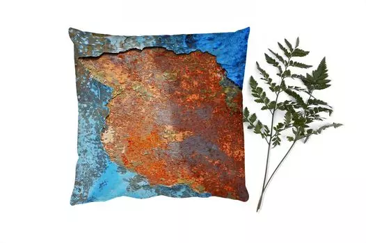 MuchoWow Декоративная подушка Диванная подушка Декоративная подушка для гостиной 60 x 60 см Промышленный - Металлы - Ржавчина - Винтаж - Чехлы на подушки - Хлопчатобумажная ткань - Декоративные наволочки