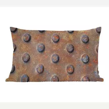 MuchoWow Декоративная подушка Диванная подушка Декоративная подушка для гостиной 60 x 40 см Алмазная тарелка - Винтаж - Ржавчина - Индустриальный - Чехлы на подушки - Декоративные чехлы на подушки - Декоративные чехлы на подушки