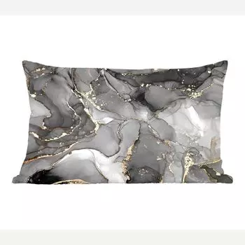 MuchoWow Декоративная подушка Диванная подушка Декоративная подушка для гостиной 50 x 30 см Мрамор - Черный - Золотой - Серый - Чехлы на диванные подушки - без наполнителя