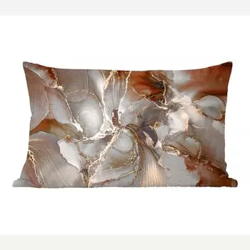 MuchoWow Декоративная подушка Диванная подушка Декоративная подушка для гостиной 50 x 30 см Серый - Золотой - Мрамор - Чехлы на диванные подушки - без наполнителя