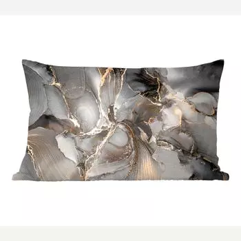 MuchoWow Декоративная подушка Диванная подушка Декоративная подушка для гостиной 50 x 30 см Серый - Роскошный - Золотой - Мрамор - Чехлы на диванные подушки - без наполнителя