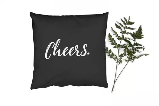 MuchoWow Декоративная подушка Диванная подушка Декоративная подушка для гостиной 60 x 60 см Цитаты - Пословицы - Питьё - Чехлы на подушки - Хлопчатобумажная ткань - Декоративные наволочки