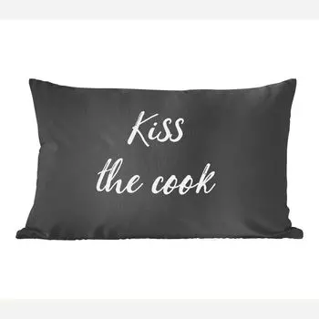MuchoWow Декоративная подушка Диванная подушка Декоративная подушка для гостиной 50 x 30 см Цитаты - Пословицы - Поцелуй шеф-повара - Чехлы на диванные подушки - без наполнителя