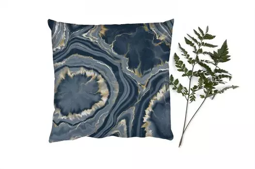 MuchoWow Декоративная подушка Диванная подушка Декоративная подушка для гостиной 40 x 40 см Геода - Золото - Мрамор - Камни - Чехлы на диванные подушки - без наполнителя
