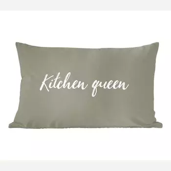 MuchoWow Декоративная подушка Диванная подушка Декоративная подушка для гостиной 60 x 40 см Пословицы - Женщины - Кухонная королева - Цитаты - Чехлы на подушки - Декоративные чехлы на подушки - Декоративные чехлы на подушки