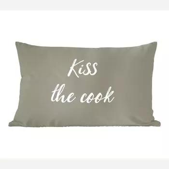 MuchoWow Декоративная подушка Диванная подушка Декоративная подушка для гостиной 60 x 40 см Цитаты - Поцелуй шеф-повара - Пословицы - Поцелуй - Чехлы на подушки - Декоративные чехлы на подушки - Декоративные чехлы на подушки