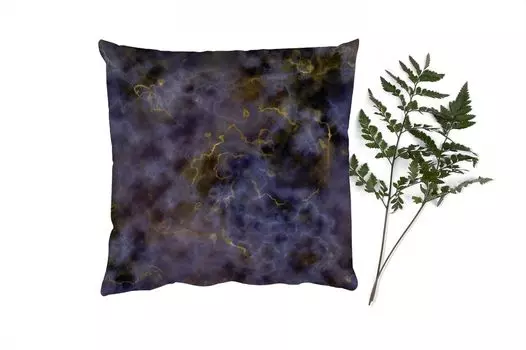 MuchoWow Декоративная подушка Диванная подушка Декоративная подушка для гостиной 45 x 45 см Агатовый камень - Черный и золотой - Драгоценный камень - Чехлы для подушек - Декоративные чехлы для подушек - Декоративные чехлы для подушек