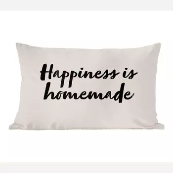 MuchoWow Декоративная подушка Диванная подушка Декоративная подушка для гостиной 60 x 40 см Цитаты - Пословицы - Счастье - это домашнее - Счастье - Чехлы на подушки - Декоративные чехлы на подушки - Декоративные чехлы на подушки