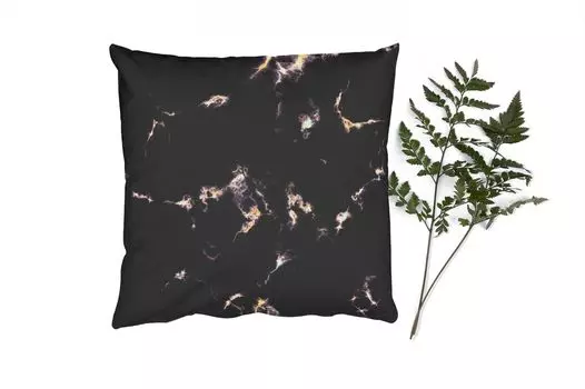 MuchoWow Декоративная подушка Диванная подушка Декоративная подушка для гостиной 60 x 60 см Золото - Драгоценные камни - Агат - Жеода - Чехол на подушку - Хлопчатобумажная ткань - Декоративные наволочки