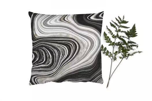 MuchoWow Декоративная подушка Диванная подушка Декоративная подушка для гостиной 60 x 60 см Агатовый камень - Мрамор - Золото - Драгоценные камни - Чехлы на подушки - Хлопчатобумажная ткань - Декоративные чехлы на подушки