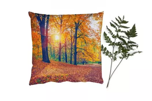 MuchoWow Декоративная подушка Диванная подушка Декоративная подушка для гостиной 45 x 45 см Деревья - Осень - Лес - Осенние листья - Чехлы для подушек - Декоративные чехлы для подушек - Декоративные чехлы для подушек