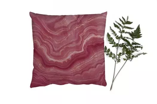 MuchoWow Декоративная подушка Диванная подушка Декоративная подушка для гостиной 45 x 45 см Розовый - Жеода - Драгоценные камни - Агат - Чехлы для подушек - Декоративные чехлы для подушек - Декоративные чехлы для подушек