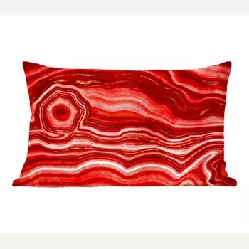 MuchoWow Декоративная подушка Диванная подушка Декоративная подушка для гостиной 50 x 30 см Красный - Агат - Драгоценные камни - Чехлы на диванные подушки - без наполнителя