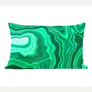 MuchoWow Декоративная подушка Диванная подушка Декоративная подушка для гостиной 60 x 40 см Геода - Зеленый - Агат - Камни - Чехлы для подушек - Декоративные чехлы для подушек - Декоративные чехлы для подушек