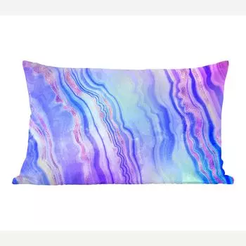 MuchoWow Декоративная подушка Диванная подушка Декоративная подушка для гостиной 60 x 40 см Неон - Драгоценные камни - Агат - Чехлы для подушек - Декоративные чехлы для подушек - Декоративные чехлы для подушек