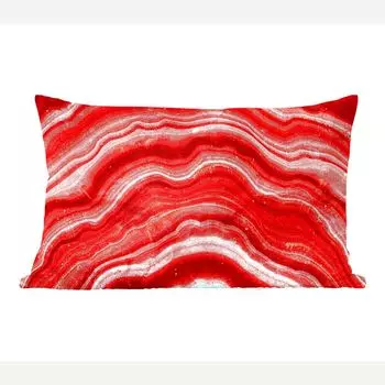 MuchoWow Декоративная подушка Диванная подушка Декоративная подушка для гостиной 60 x 40 см Агат - Красный - Драгоценный камень - Абстракция - Чехлы для подушек - Декоративные чехлы для подушек - Декоративные чехлы для подушек, мультиколор
