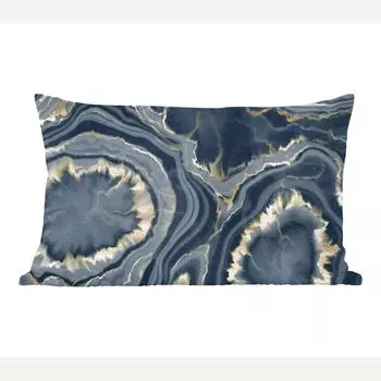 MuchoWow Декоративная подушка Диванная подушка Декоративная подушка для гостиной 50 x 30 см Геода - Золото - Мрамор - Камни - Чехлы на диванные подушки - без наполнителя