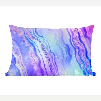 MuchoWow Декоративная подушка Диванная подушка Декоративная подушка для гостиной 50 x 30 см Неон - Драгоценные камни - Агат - Чехлы на диванные подушки - без наполнителя