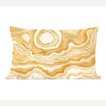 MuchoWow Декоративная подушка Диванная подушка Декоративная подушка для гостиной 60 x 40 см Агат - Драгоценные камни - Золото - Чехлы для подушек - Декоративные чехлы для подушек - Декоративные чехлы для подушек