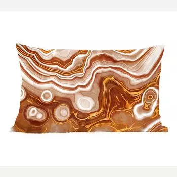 MuchoWow Декоративная подушка Диванная подушка Декоративная подушка для гостиной 60 x 40 см Золото - Агатовая жеода - Камни - Коричневый - Чехлы для подушек - Декоративные чехлы для подушек - Декоративные чехлы для подушек