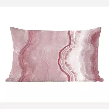 MuchoWow Декоративная подушка Диванная подушка Декоративная подушка для гостиной 60 x 40 см Роза - Агатовая жеода - Камни - Хрусталь - Чехлы для подушек - Декоративные чехлы для подушек - Декоративные чехлы для подушек, мультиколор