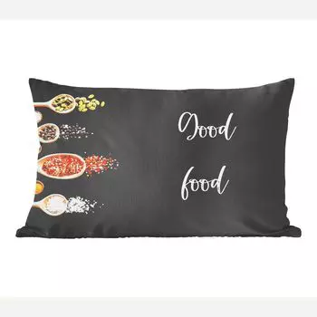 MuchoWow Декоративная подушка Диванная подушка Декоративная подушка для гостиной 60 x 40 см Еда - Хорошая еда - Разговоры - Цитаты - Чехлы для подушек - Декоративные чехлы для подушек - Декоративные чехлы для подушек