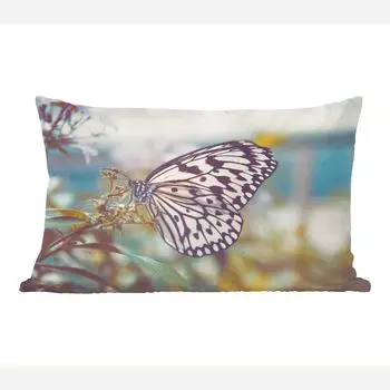 MuchoWow Декоративная подушка Диванная подушка Декоративная подушка для гостиной 50 x 30 см Бабочка - Цветы - Весна - Чехлы на диванные подушки - без наполнителя